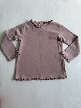 Zara Toddler Girl Ribbed Long-Sleeve Top in Mauve Pink Size 18-24 Months